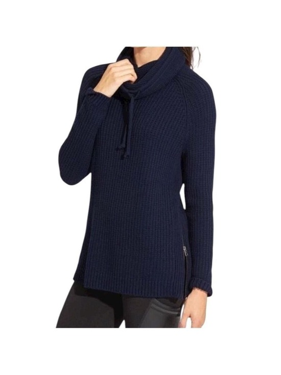 Athleta Sweaters - Athleta Borealis Cowl Neck Chunky Wool Knit Side Zip Sweater Size XL